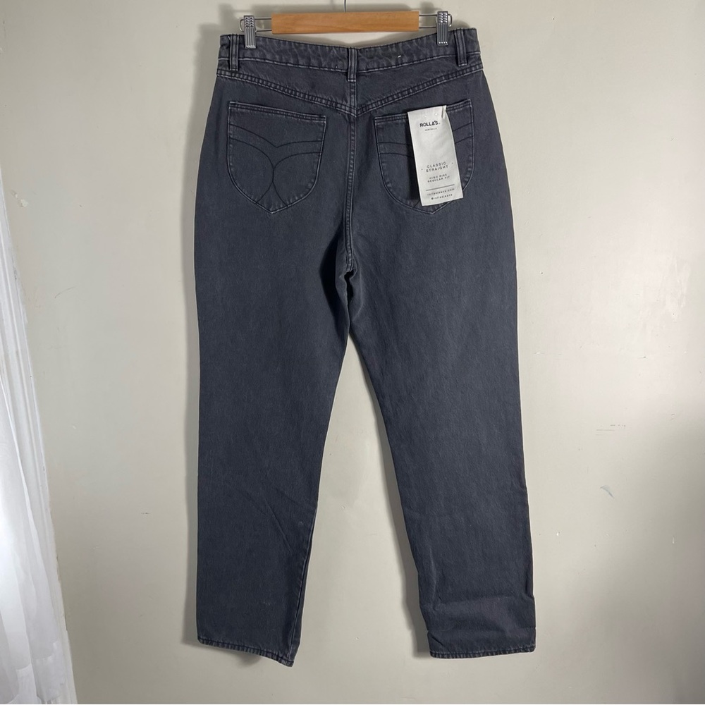 ROLLA'S Women's Straight Leg Jeans in Charcoal Gray - Picture 5 of 16